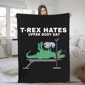 Discover T-Rex, Dinosaurs, workout, t rex, gym, training Fleece Blankets
