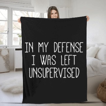Discover In my defense I was left unsupervised hipster t sh Fleece Blankets