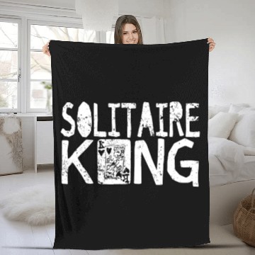 Discover Solitaire King Card Games Fun Fleece Blankets