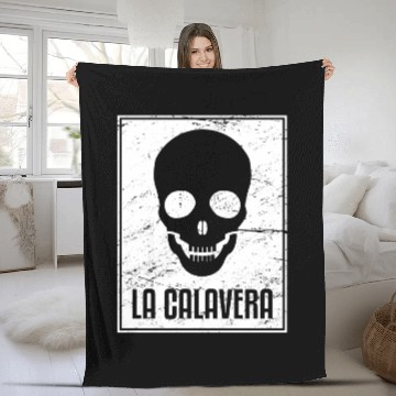 Discover La Calavera | Loteria Mexican Tarot Card Fleece Blankets
