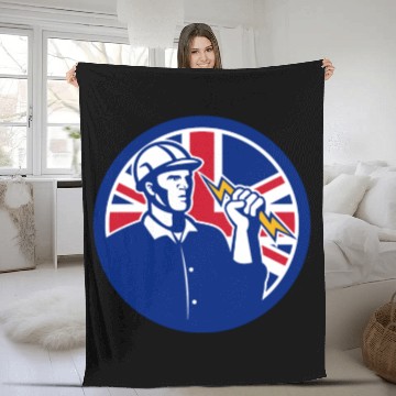 Discover British Power Lineman Fleece Blankets