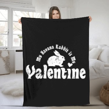 Discover My Anti Valentine Pet Havana Rabbit Fleece Blankets