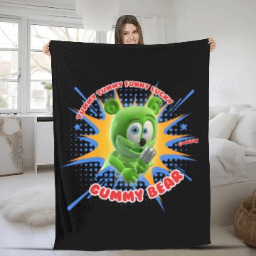 Discover Funny Lucky Gummy Bear Fleece Blankets