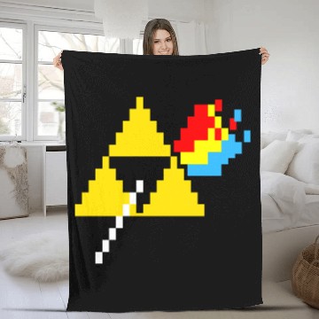 Discover the dark side of the Triforce pixel Fleece Blankets