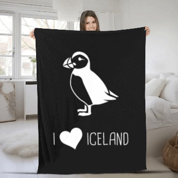 Discover I Love Iceland | Puffin Design Fleece Blankets