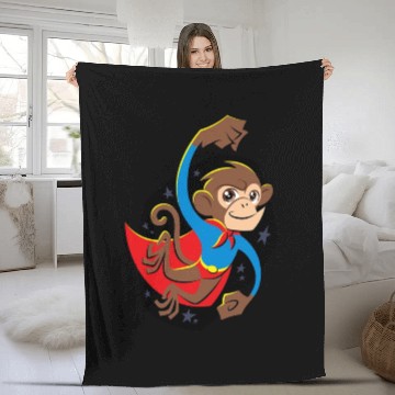 Discover monkey cartoon Fleece Blankets