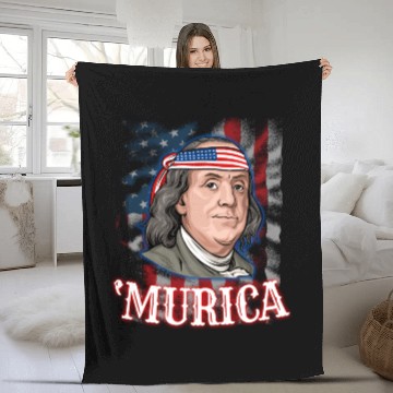 Discover Benjamin Franklin 4th Of July Fleece Blankets