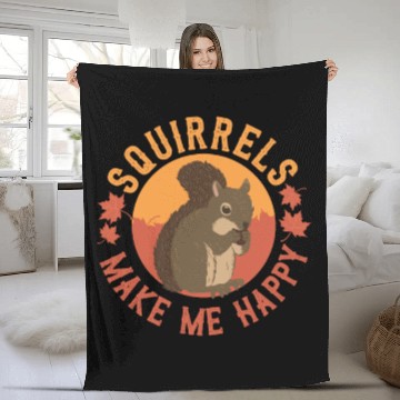 Discover Squirrel Fleece Blankets
