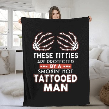 Discover there titties are protected by a smoking hot tatto Fleece Blankets
