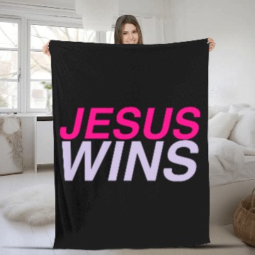 Discover Jesus Wins Fleece Blankets