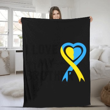 Discover Down Syndrome Awareness I Love My Brother Fleece Blankets