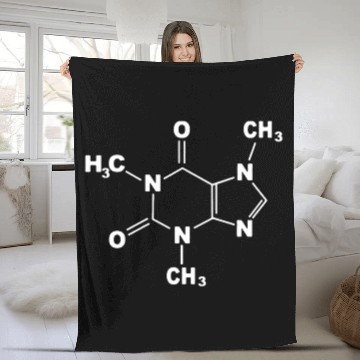 Discover Caffeine Molecule Gamer Nerd Geek Science Funny Me Fleece Blankets