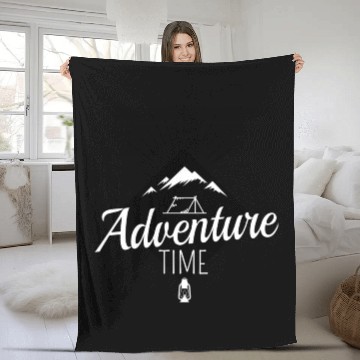 Discover Adventure Time Camping Tent Fleece Blankets