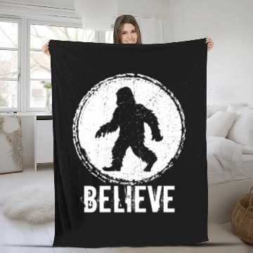 Discover Bigfoot Believe Sasquatch Yeti Believer Science Fiction Fleece Blankets