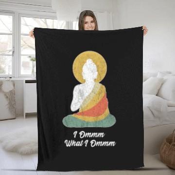 Discover Funny buddha buddhism meditation peace dharma zen Fleece Blankets