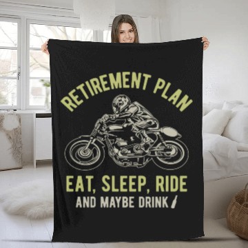 Discover Motorcycle Retirement Plan Fleece Blankets