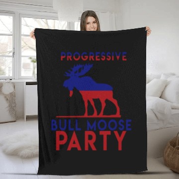 Discover Bull Moose Party Progressive Teddy Roosevelt Fleece Blankets