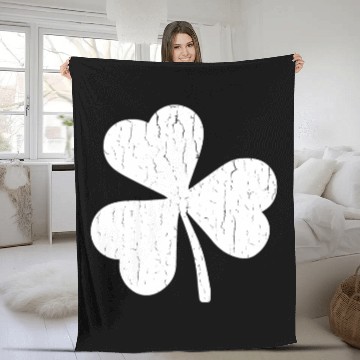 Discover Vintage Distressed Shamrock Fleece Blankets