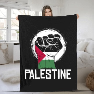 Discover Palestine Fist Fleece Blankets
