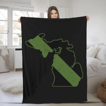 Discover Game Warden CBP Michigan Border Patrol Park Ranger Fleece Blankets