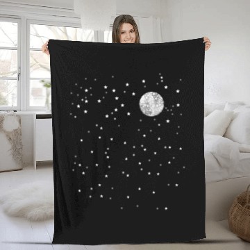 Discover moon in the night sky Fleece Blankets