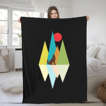 Discover wolf mountain Fleece Blankets