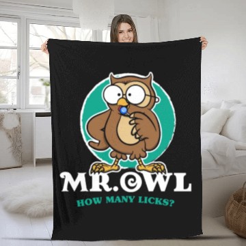 Discover Mr Owl How Many Licks Lollipop Animal Funny Cute Fleece Blankets