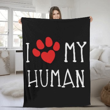 Discover I Love My Human Fleece Blankets