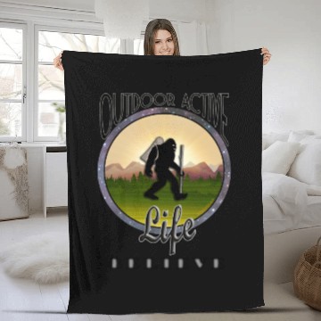 Discover OutdoorActiveLife BIGFOOT BELIEVE Black Lettering Fleece Blankets