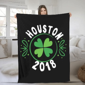 Discover Houston Texas St Patricks Day Fleece Blankets Drinking