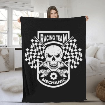 Discover racing team mechanic Fleece Blankets