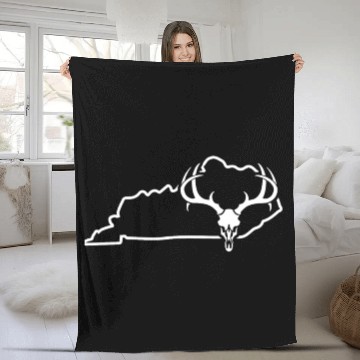 Discover Hunting Whitetail Deer Kentucky Redneck Deer Fleece Blankets