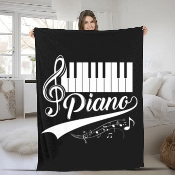 Discover Keyboard Piano Keys Gift Musician Pianist Fleece Blankets