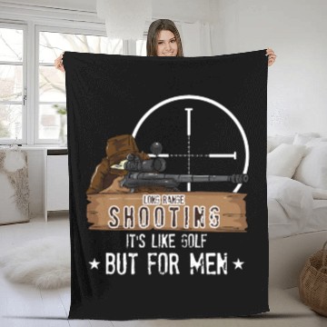 Discover Long Range Shooting Gun Hunter Fleece Blankets