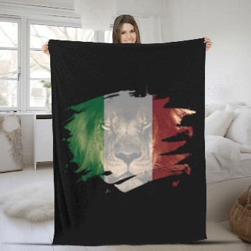 Discover Italy Flag & African Lion Picture Fleece Blankets