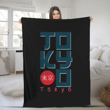 Discover Tokyo Fleece Blankets and apparel design effect print,
