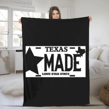 Discover Texas - texas made lone star license plate Fleece Blankets