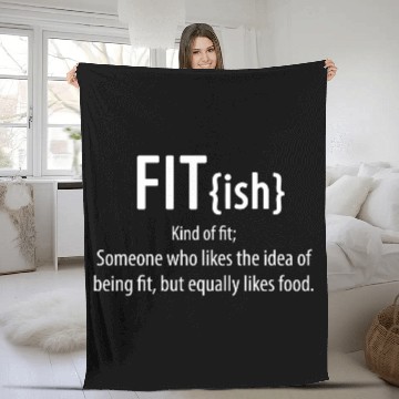 Discover Workout - fittish - funny gym workout pun Fleece Blankets