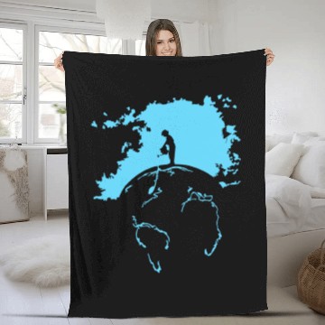 Discover Water Planet Global warming world ocean banksy nat Fleece Blankets