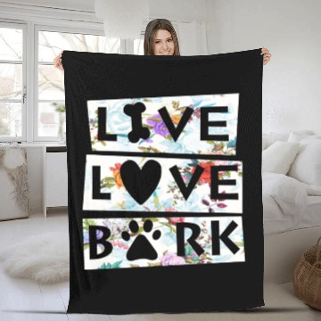 Discover Dog Lovers Live Love Bark Fleece Blankets