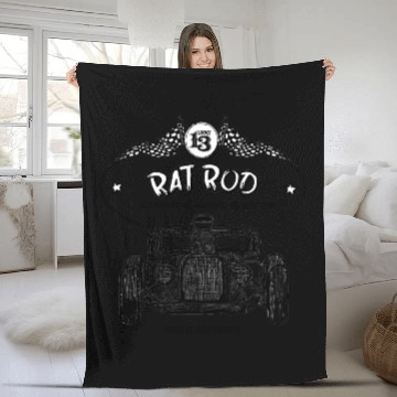 Discover Rat Rod - Hot Rod Fleece Blankets