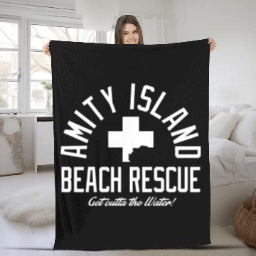 Discover AMITY ISLAND BEACH RESCUE funny thisrt Fleece Blankets