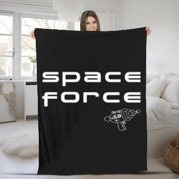 Discover Space Force (white) Fleece Blankets