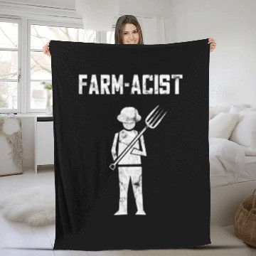 Discover Farm-Acist Farmer Pun Grunge Fleece Blankets
