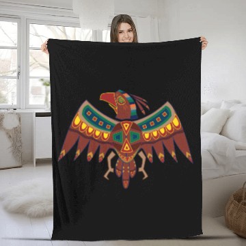 Discover Native American Zodiac Falcon-1 (Aries) Fleece Blankets