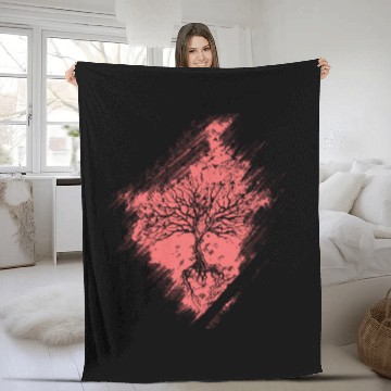 Discover Skeleton tree design Fleece Blankets