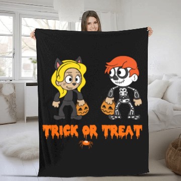 Discover Halloween Trick or Treat Zombie Horror Pumpkin Fleece Blankets