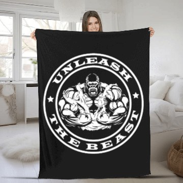 Discover Unleash the Beast Gorilla Ape Bodybuilding Gym Top Fleece Blankets