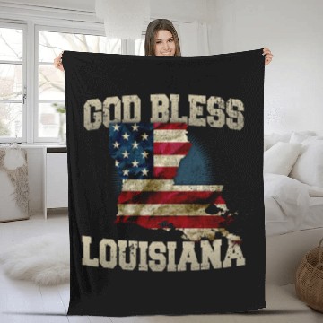 Discover God Bless Louisiana Gift Proud Strong Awesome Design Gift Fleece Blankets