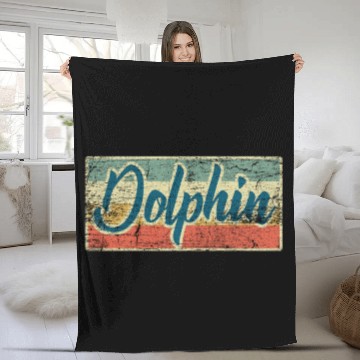 Discover Dolphin gift animal sea ocean mammal fish Fleece Blankets